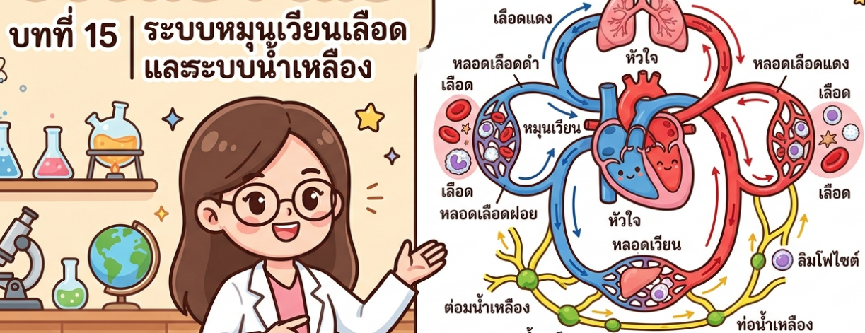 หน่วยการเรียนรู้ที่ 15 : ระบบหมุนเวียนเลือดและระบบน้ำเหลือง