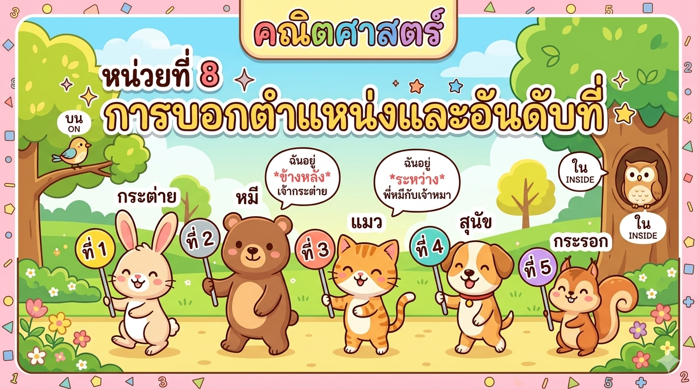 หน่วยการเรียนรู้ที่ 8 : การบอกตำแหน่งและอันดับที่