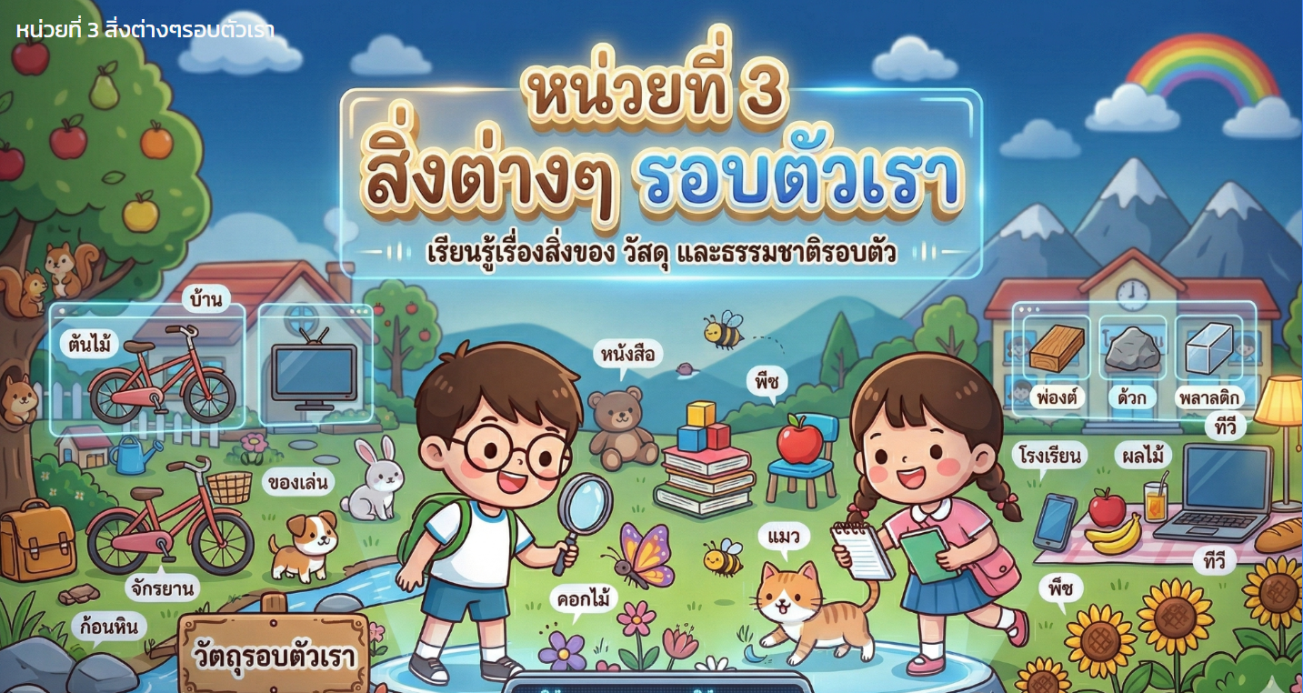 หน่วยการเรียนรู้ที่ 3 : สิ่งต่างๆรอบตัวเรา