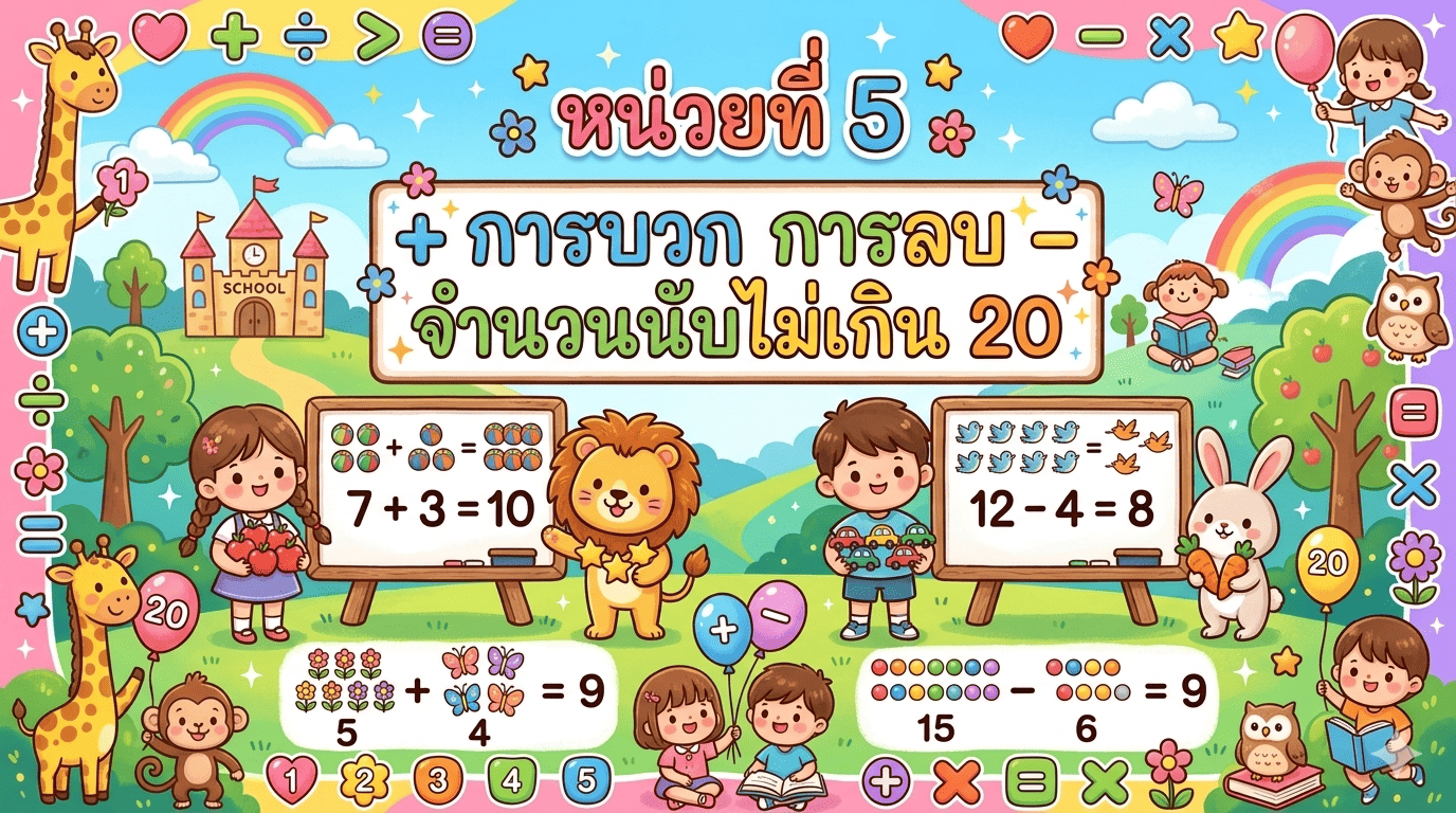 หน่วยการเรียนรู้ที่ 5 : การบวก การลบจำนวนนับไม่เกิน 20