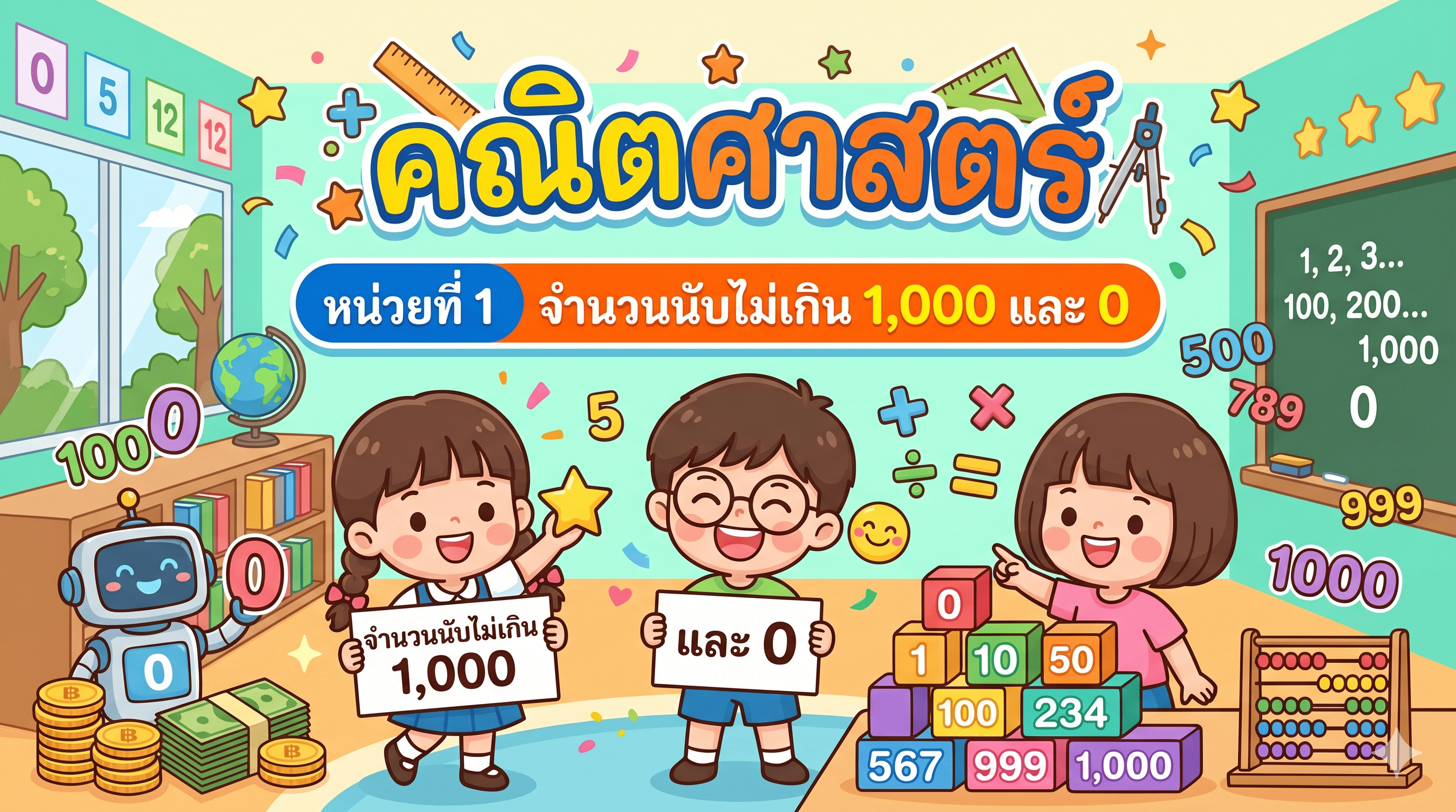 หน่วยการเรียนรู้ที่ 1 : จำนวนนับไม่เกิน 1,000 และ 0